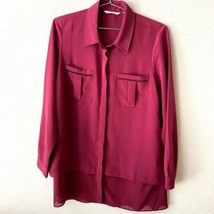 Soft Surroundings Long Sleeve Button Front Tunic Top Size M